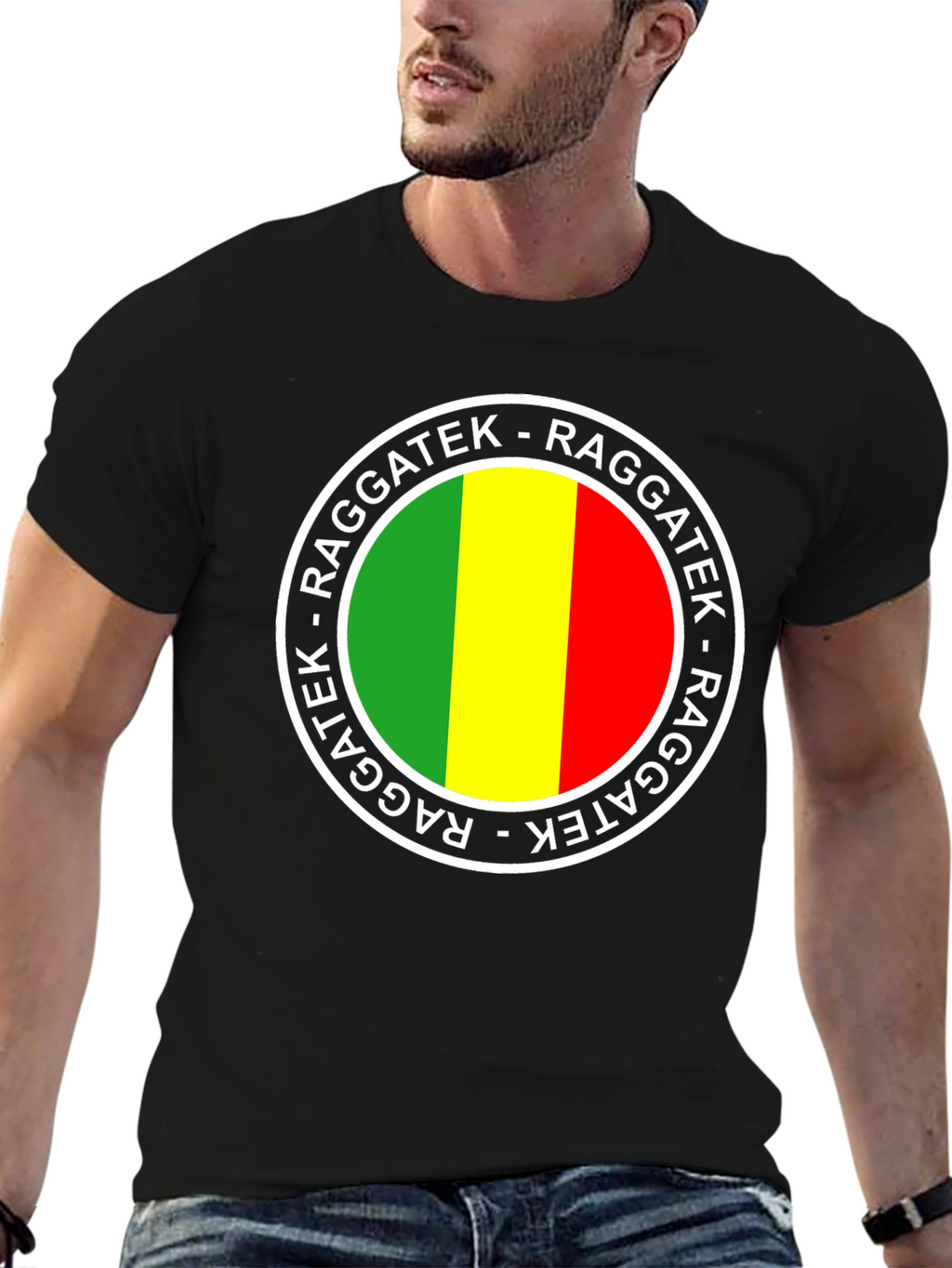 Raggatek Graphic Tee - Green Yellow Red Design