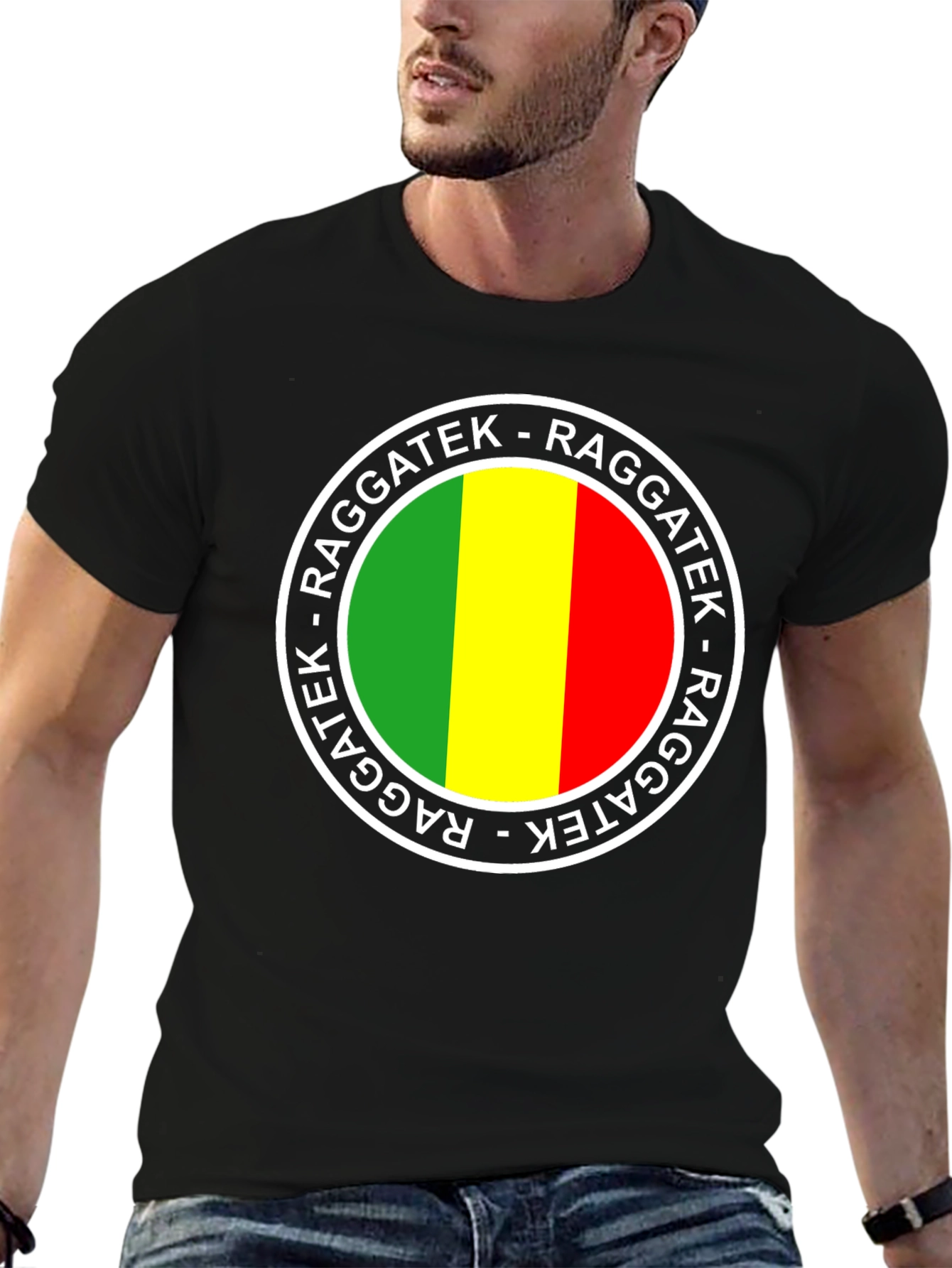 Raggatek Graphic Tee - Green Yellow Red Design