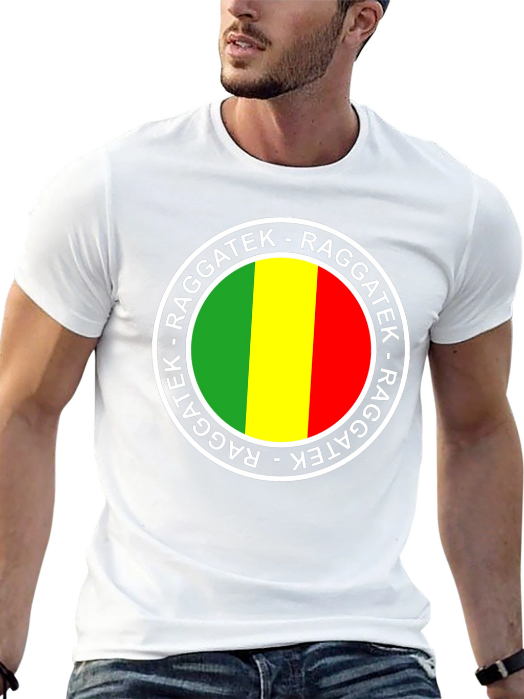 Raggatek Graphic Tee - Green Yellow Red Design