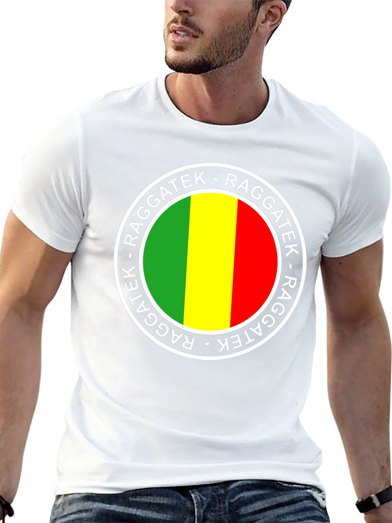 Raggatek Graphic Tee - Green Yellow Red Design