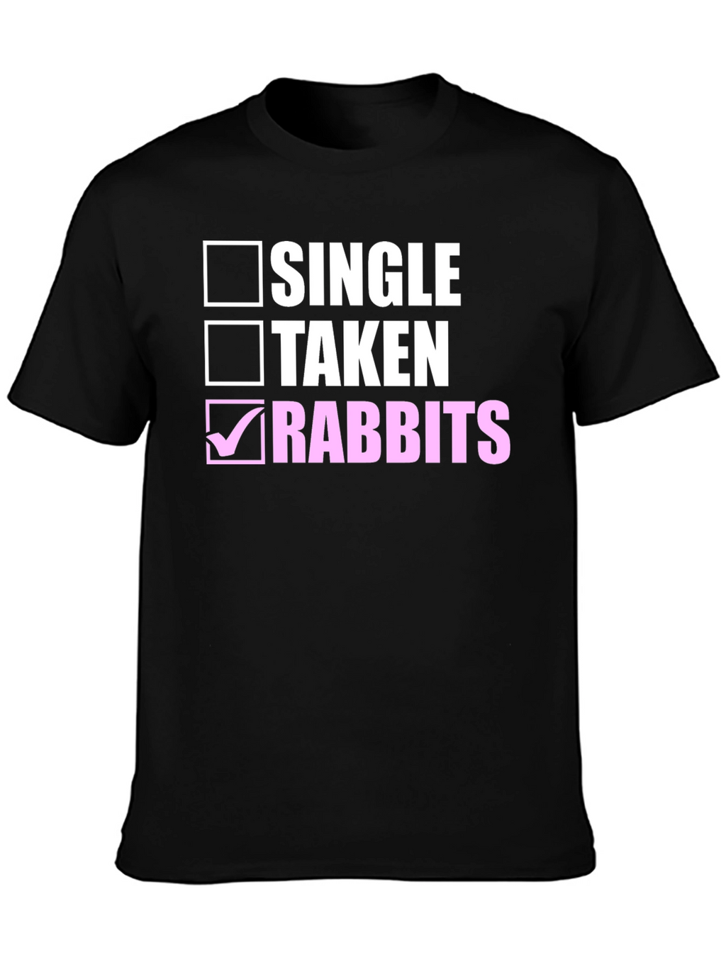 Single Taken Rabbits Black Cotton Tee