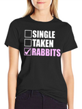 Single Taken Rabbits Black Cotton Tee