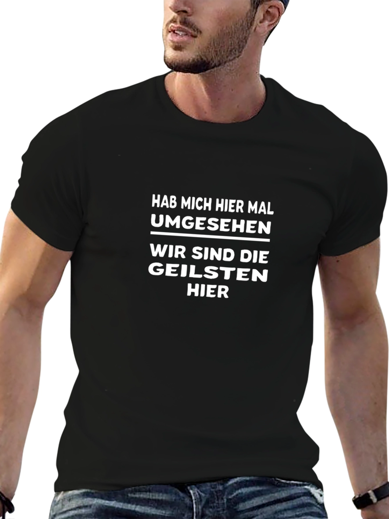 Black Graphic Tee - Funny German Slogan