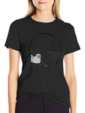 Seal Lighthouse Graphic Tee - Black Cotton T-Shirt