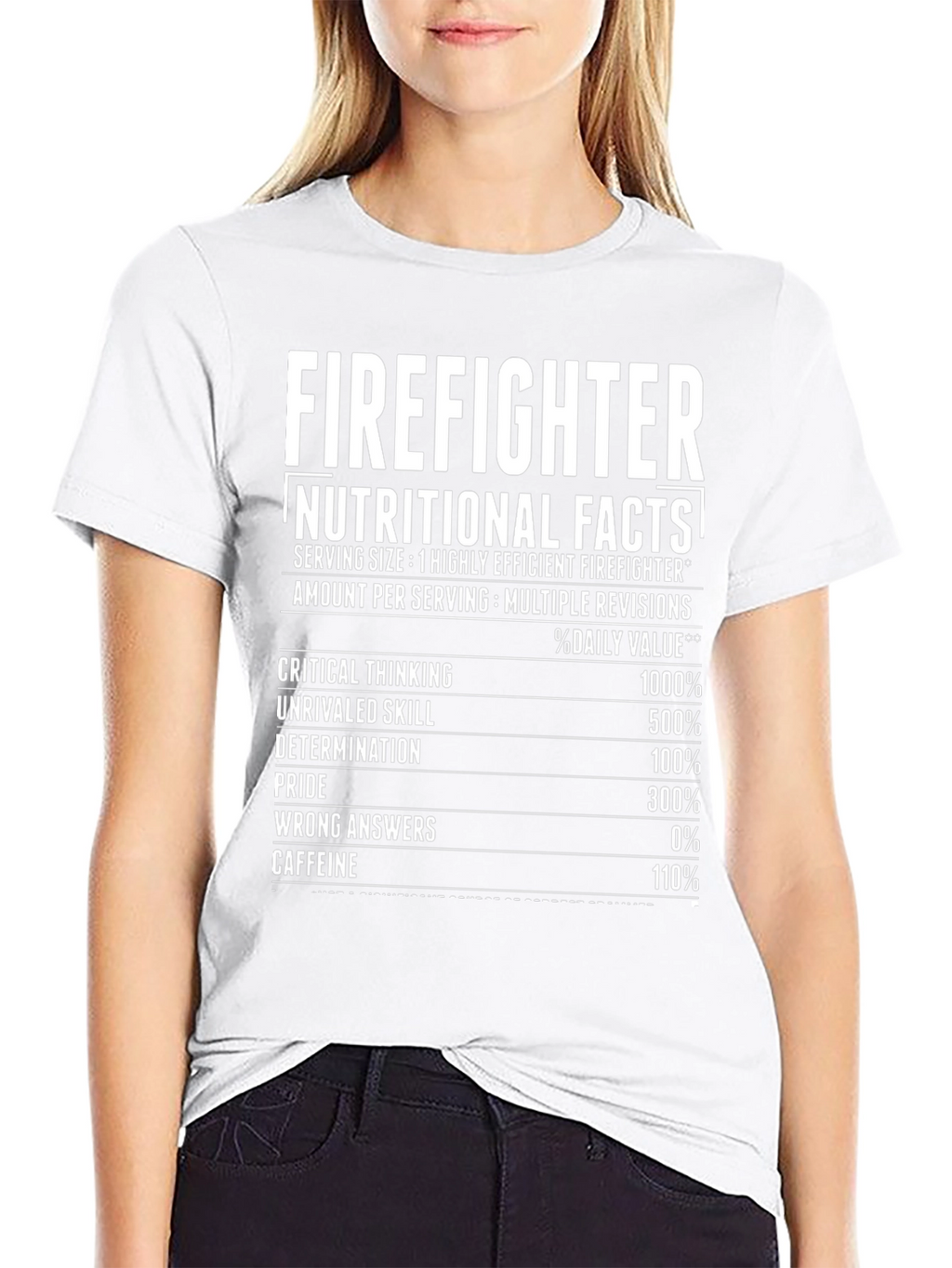 Firefighter Nutritional Facts Graphic T-Shirt