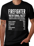 Firefighter Nutritional Facts Graphic T-Shirt