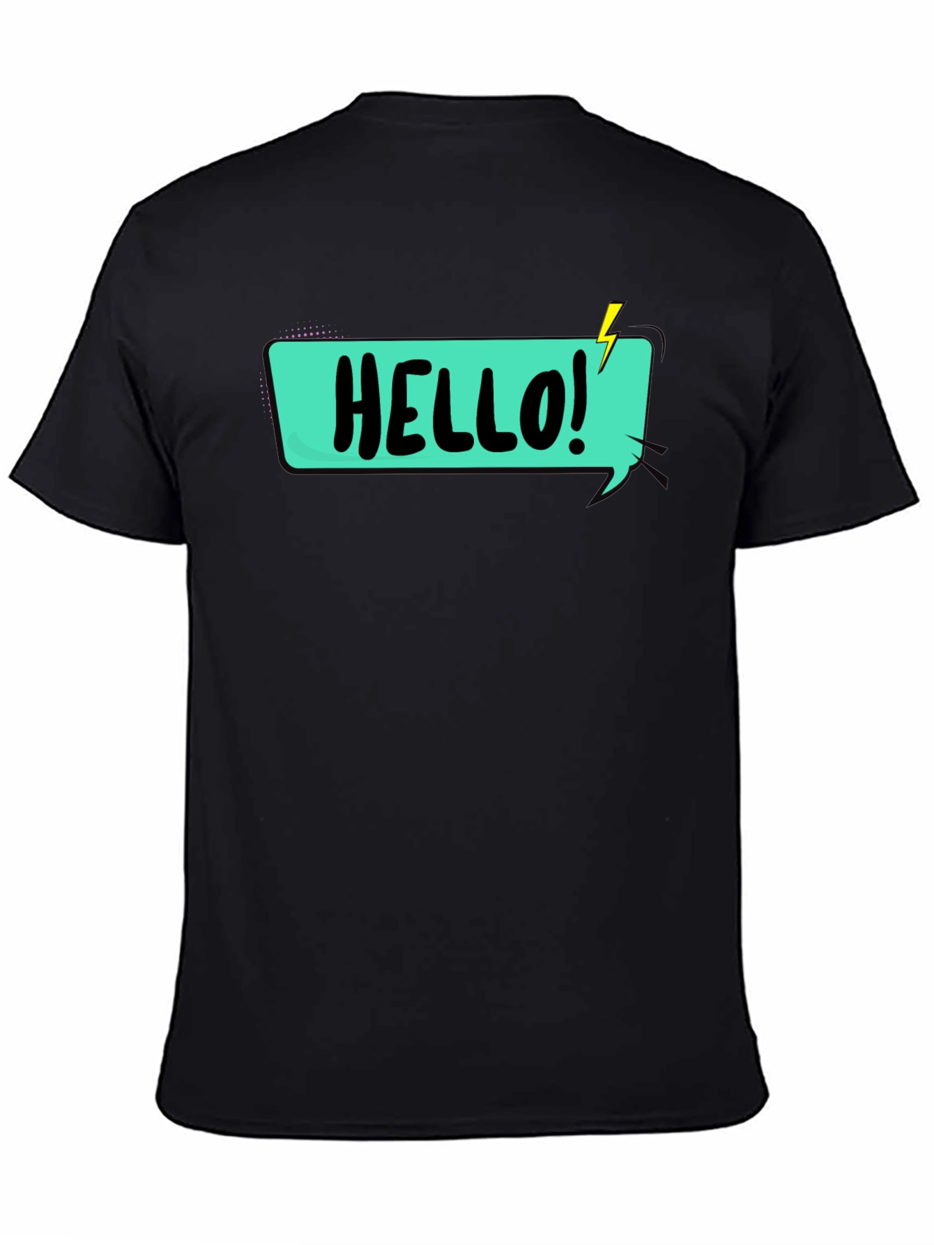 Hello Graphic T-Shirt - Black Casual Tee