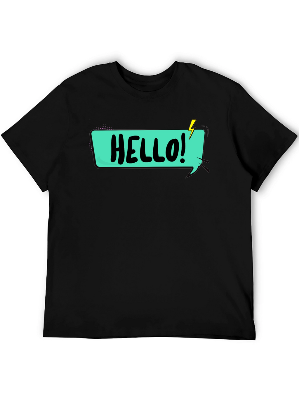 Hello Graphic T-Shirt - Black Casual Tee