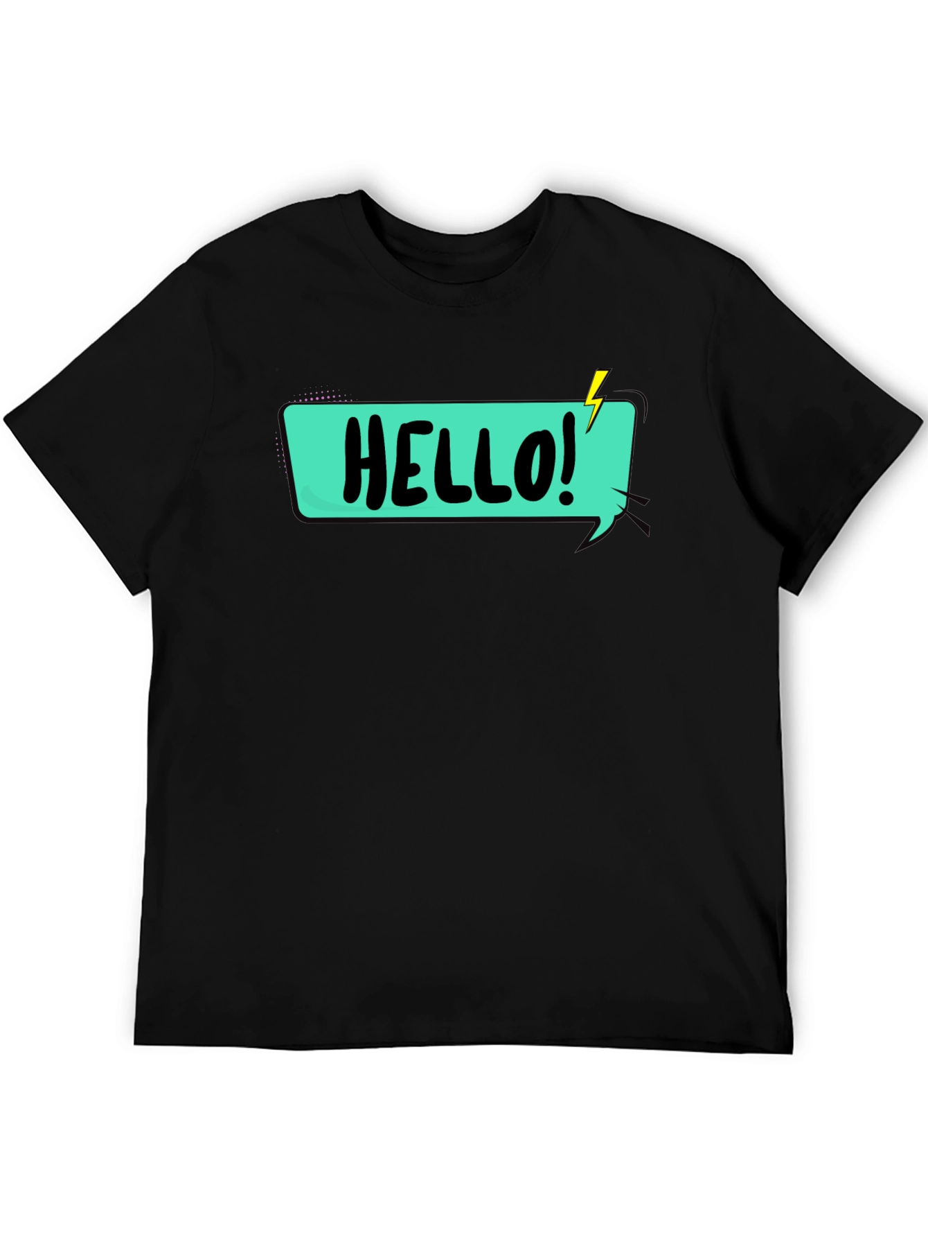 Hello Graphic T-Shirt - Black Casual Tee