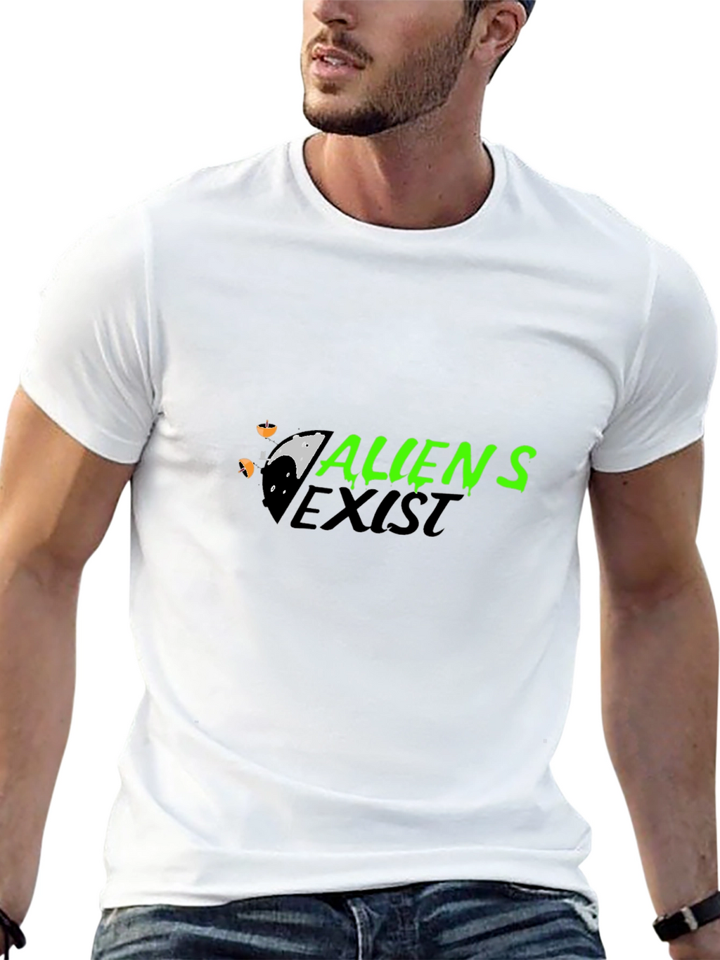 Aliens Exist Black Graphic Tee