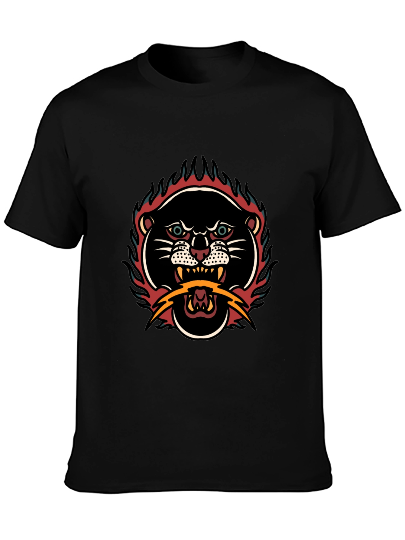 Retro Tattoo Style Panther Graphic Tee