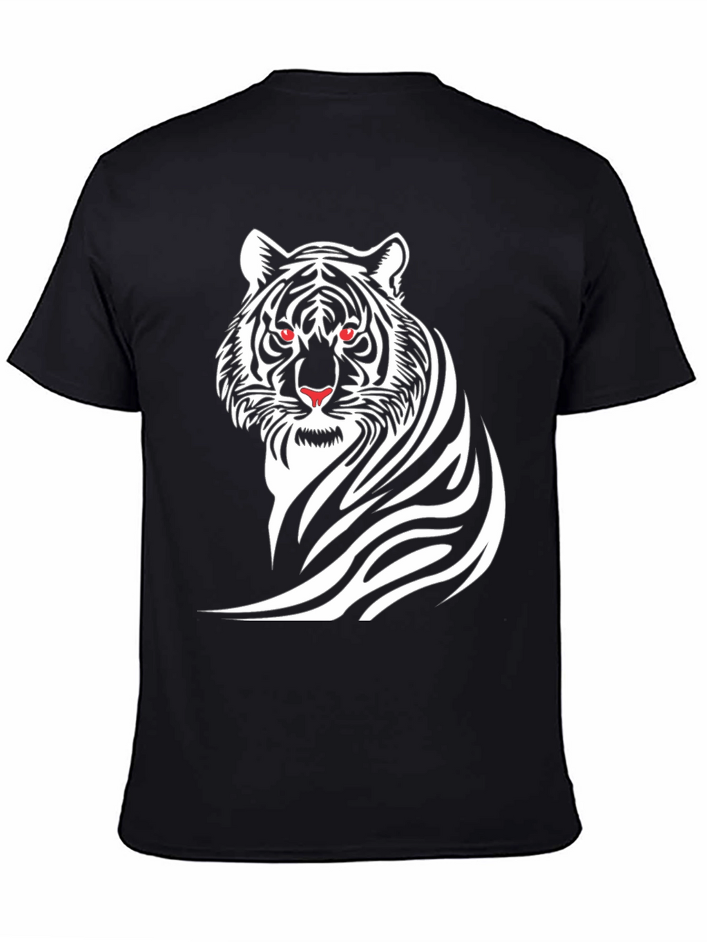 Bold Tiger Graphic Tee - Black Cotton T-Shirt