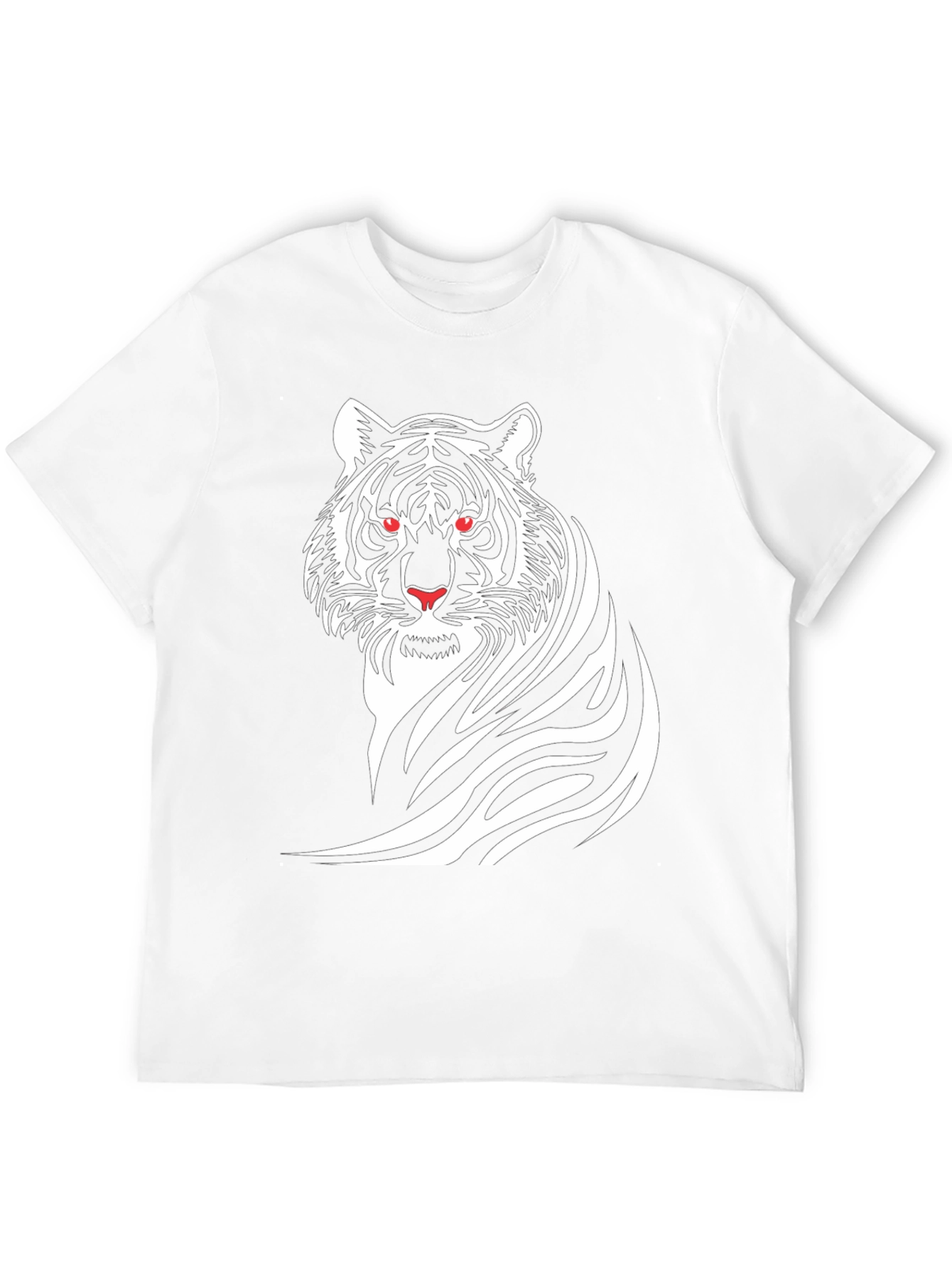 Bold Tiger Graphic Tee - Black Cotton T-Shirt