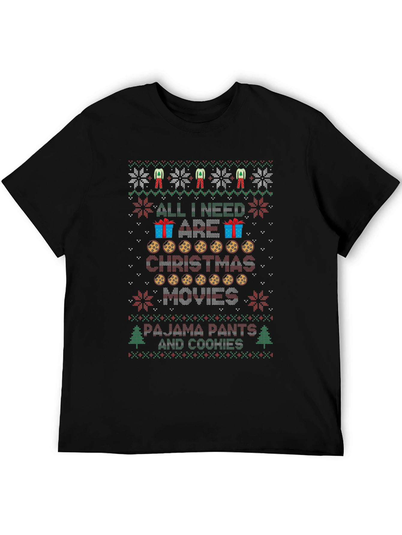 Christmas Movies & Cookies Ugly Christmas Sweater T-Shirt