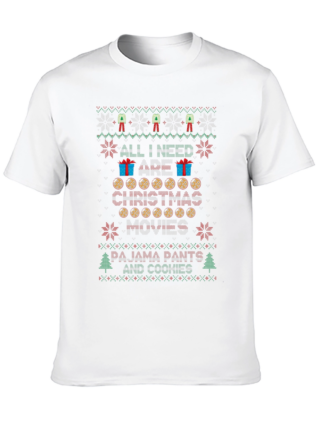 Christmas Movies & Cookies Ugly Christmas Sweater T-Shirt