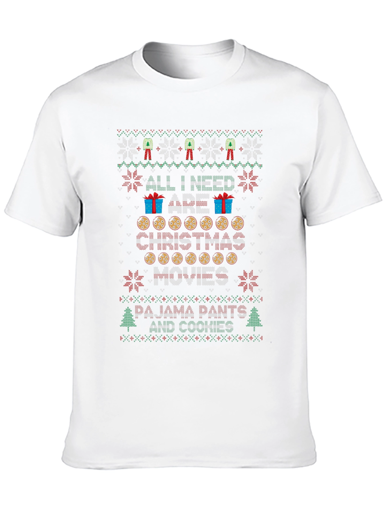 Christmas Movies & Cookies Ugly Christmas Sweater T-Shirt