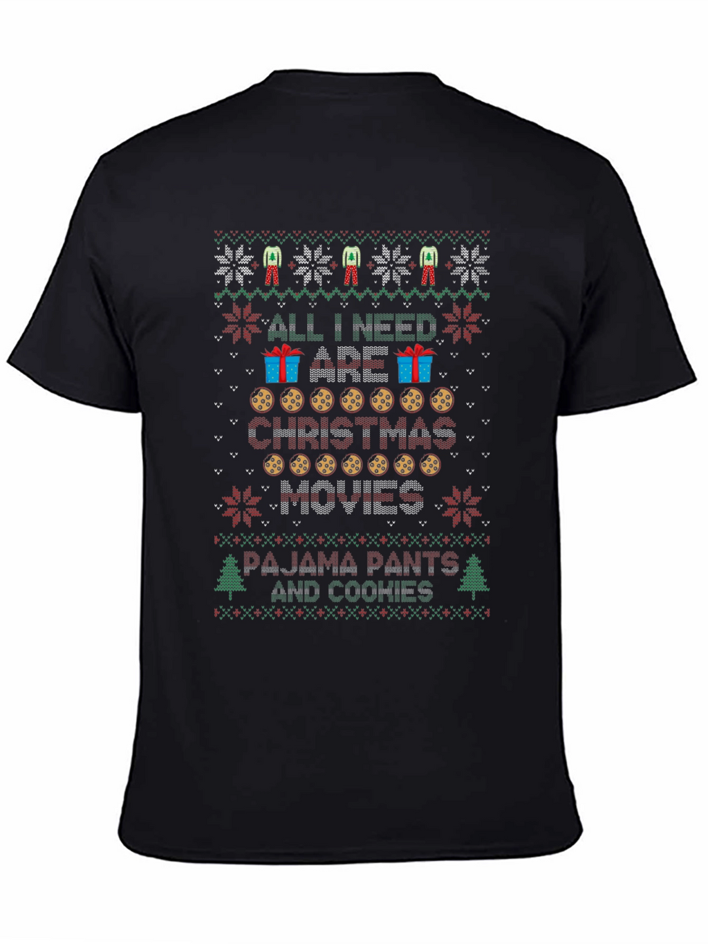Christmas Movies & Cookies Ugly Christmas Sweater T-Shirt