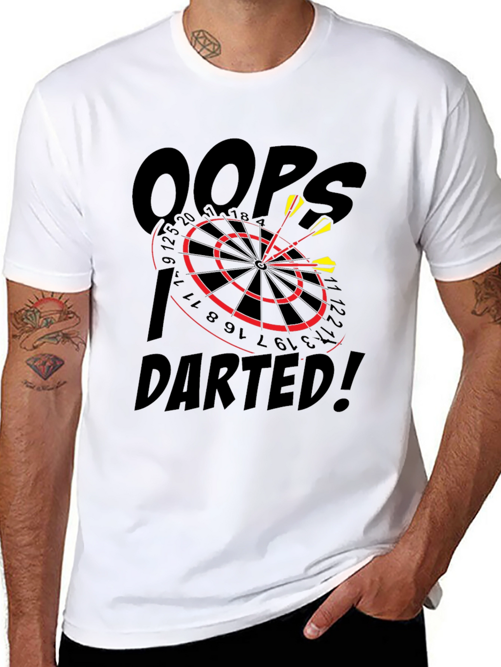 Oops! I DARTED! T-Shirt - Dartboard Design