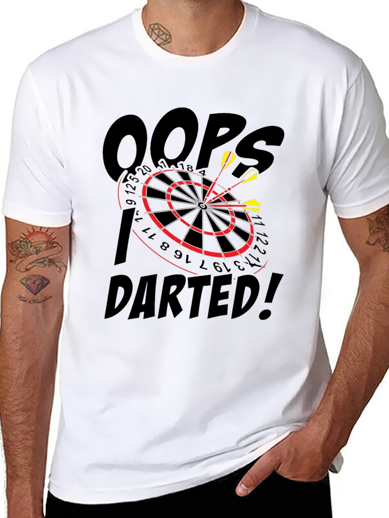 Oops! I DARTED! T-Shirt - Dartboard Design