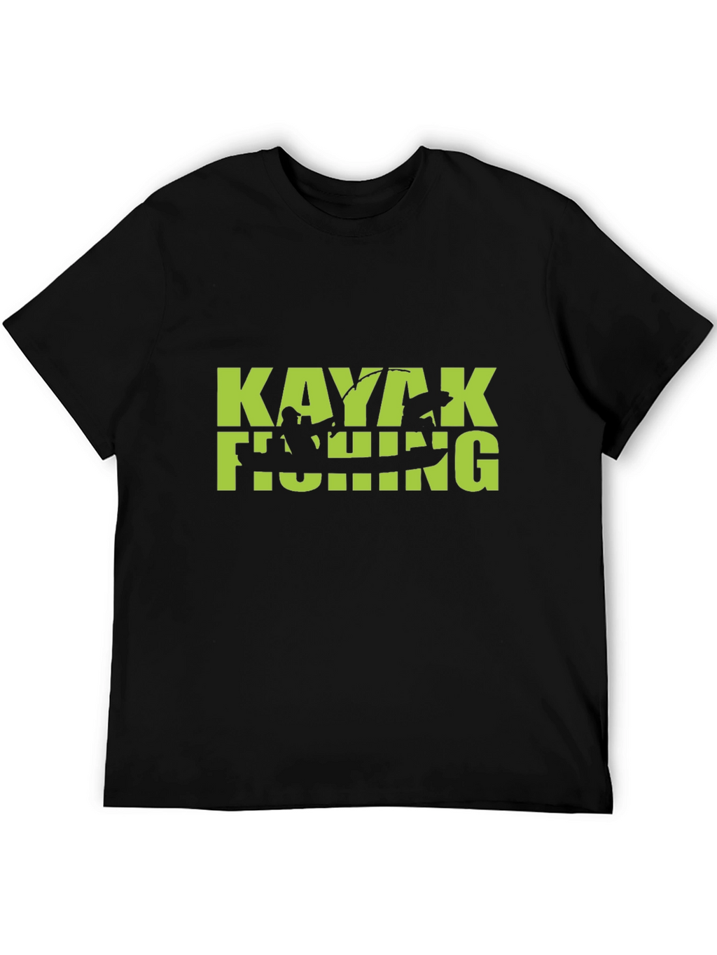 Kayaking Fishing Graphic Tee - Black