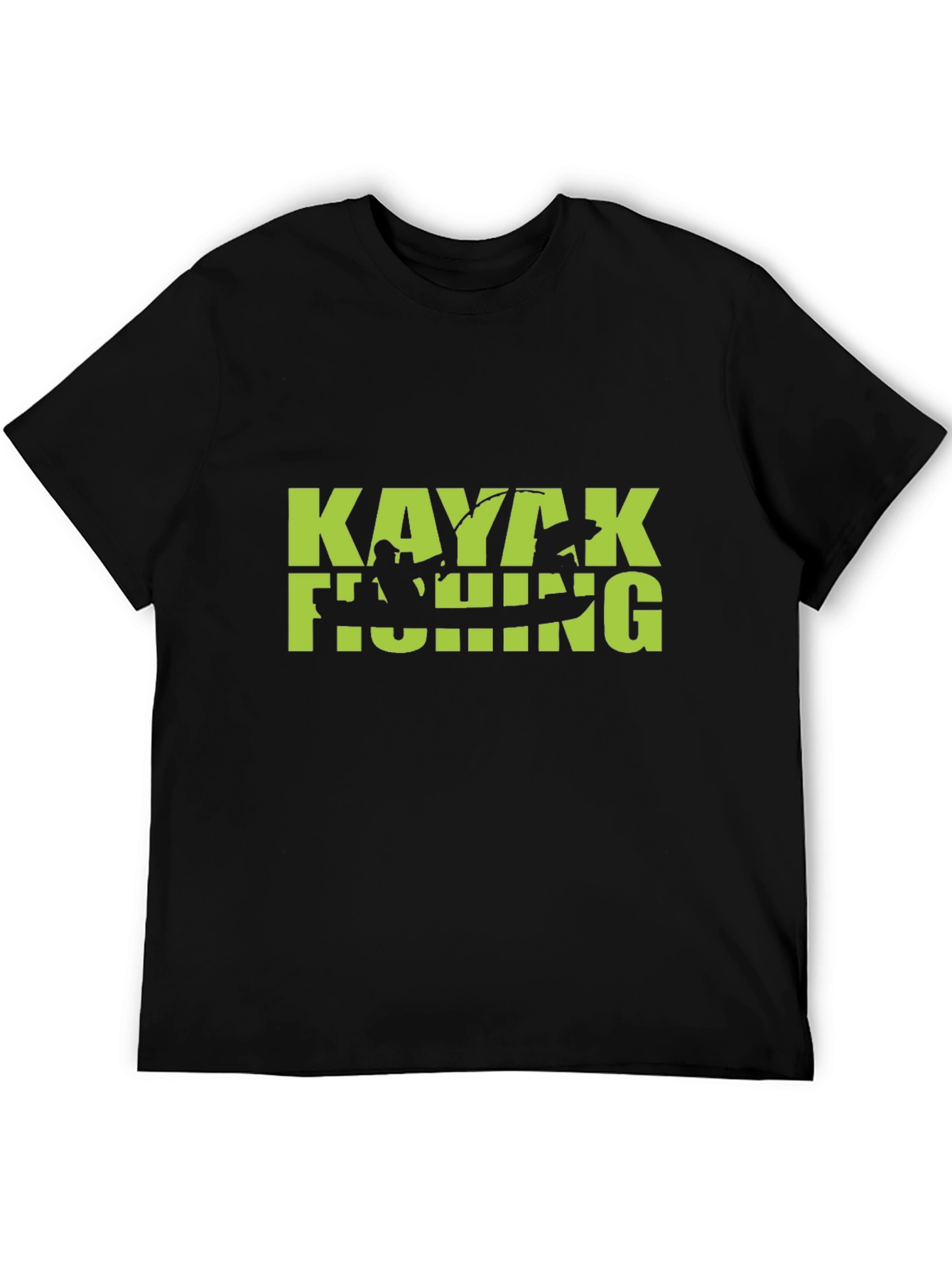 Kayaking Fishing Graphic Tee - Black