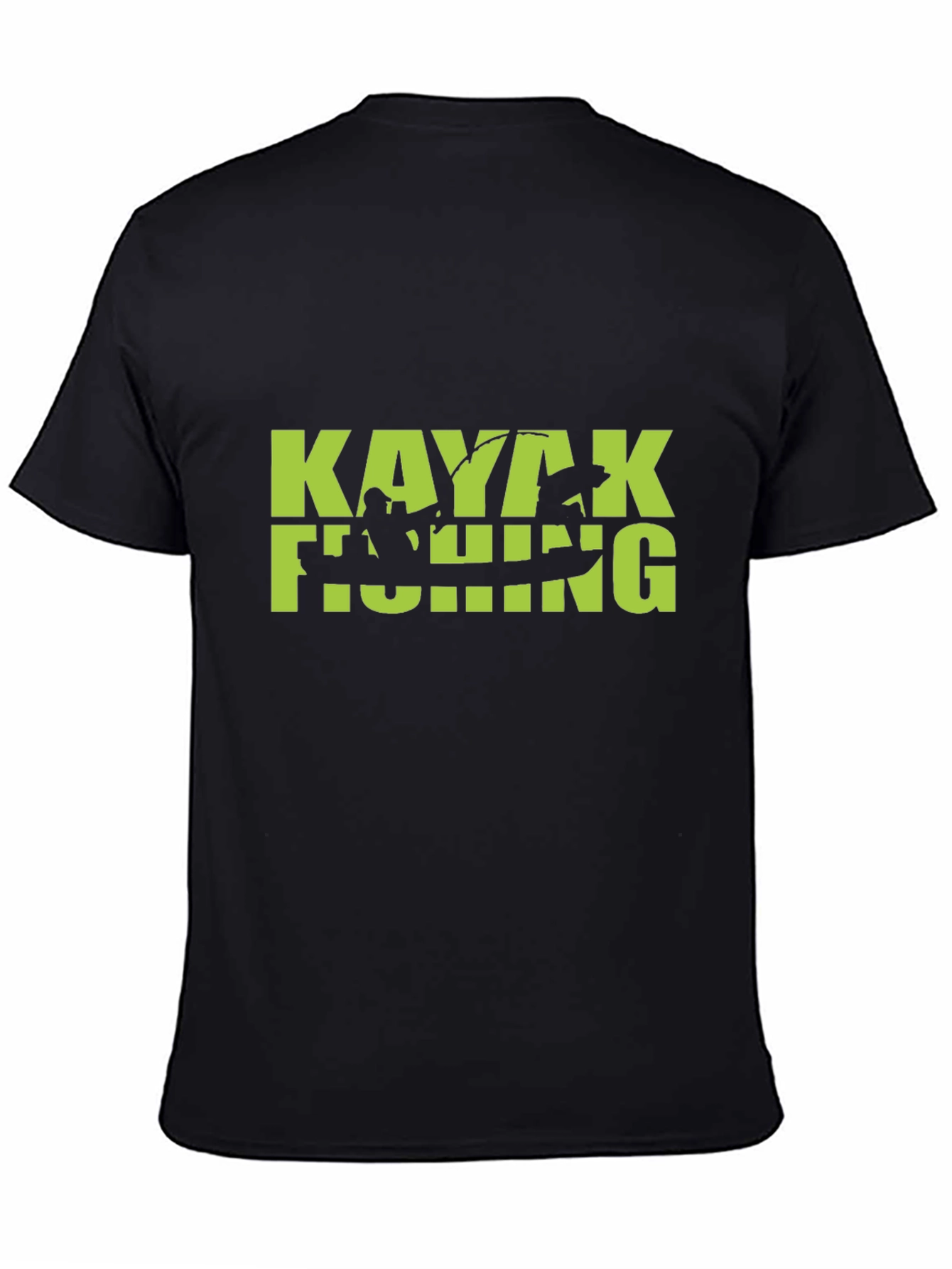 Kayaking Fishing Graphic Tee - Black