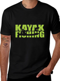 Kayaking Fishing Graphic Tee - Black