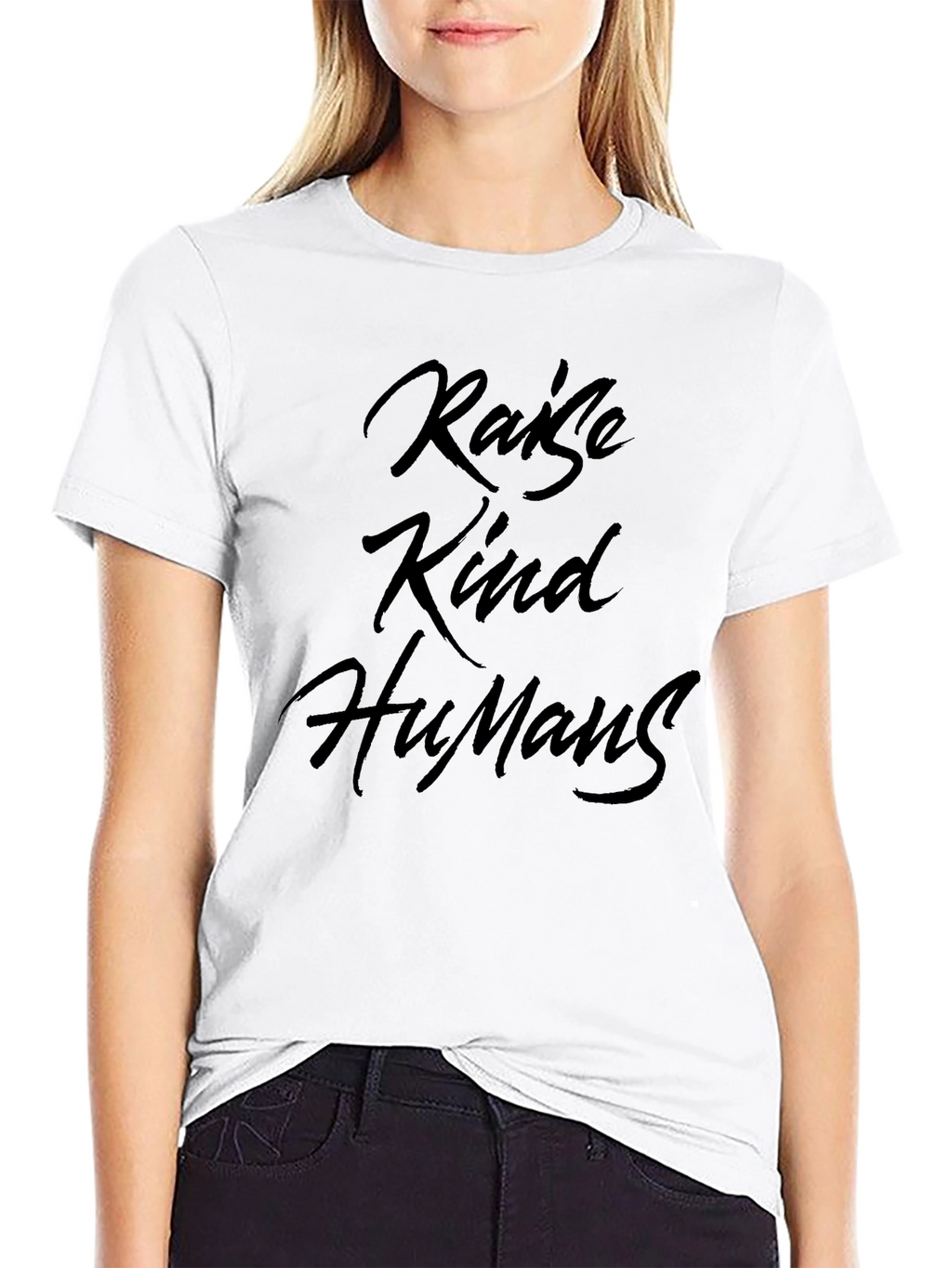 Raise Kind Humans Black Crew Neck T-Shirt
