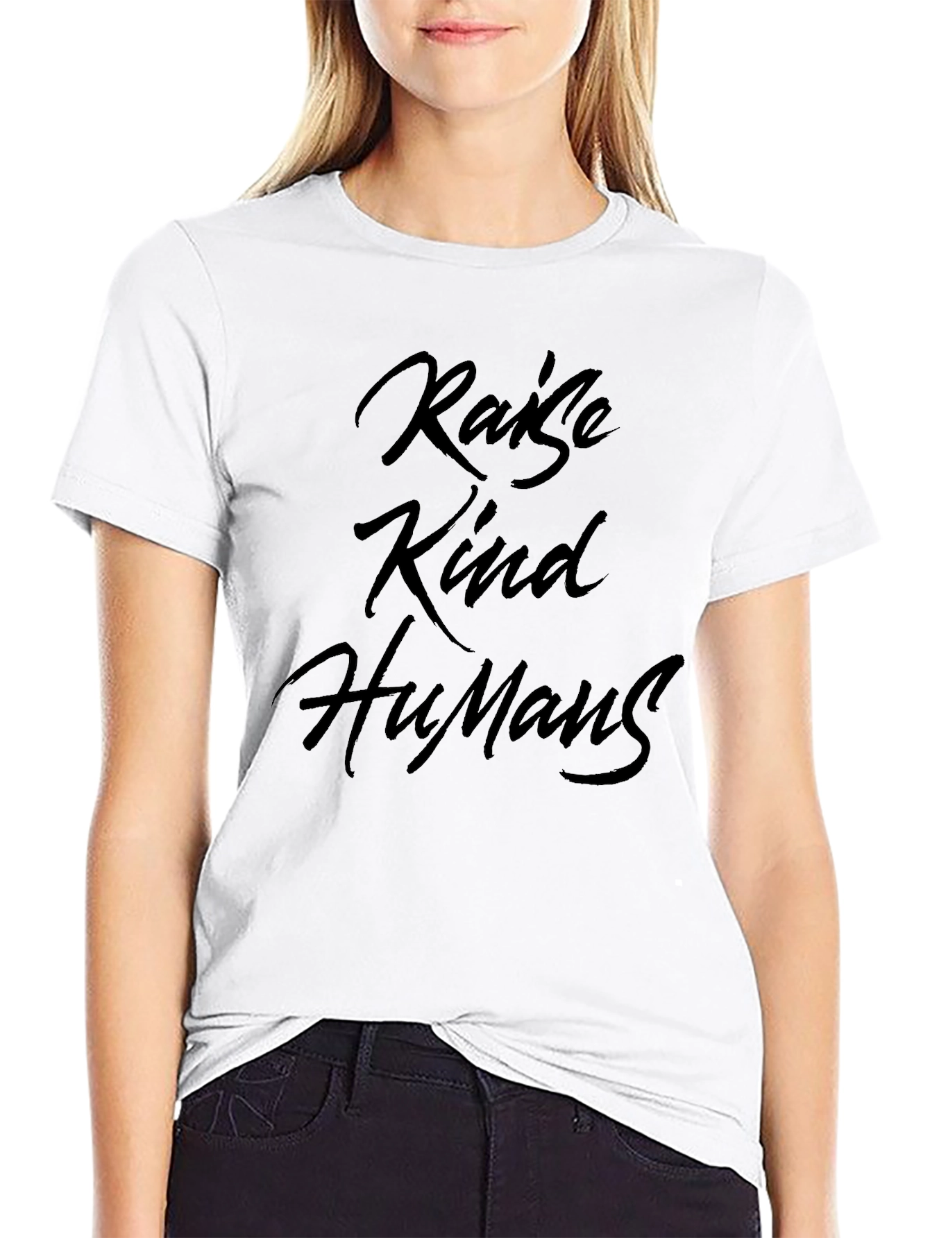 Raise Kind Humans Black Crew Neck T-Shirt