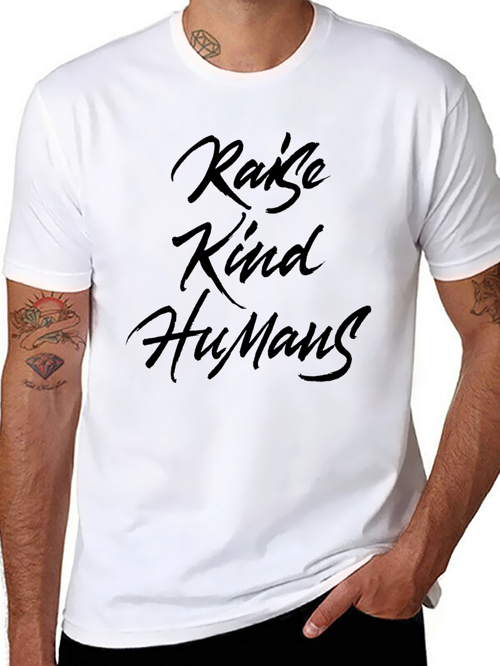 Raise Kind Humans Black Crew Neck T-Shirt