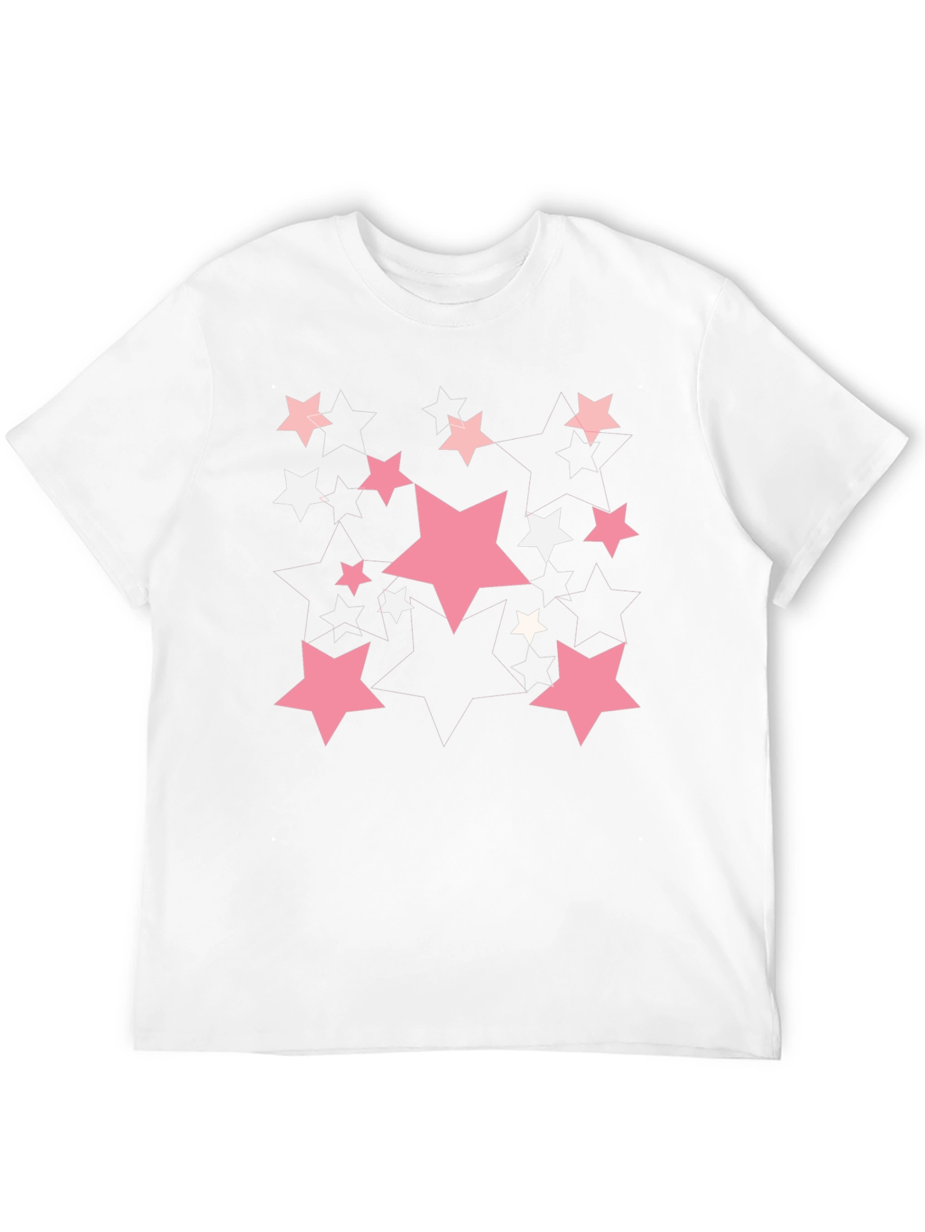 Starry Graphic Print T-Shirt - Casual Black Tee