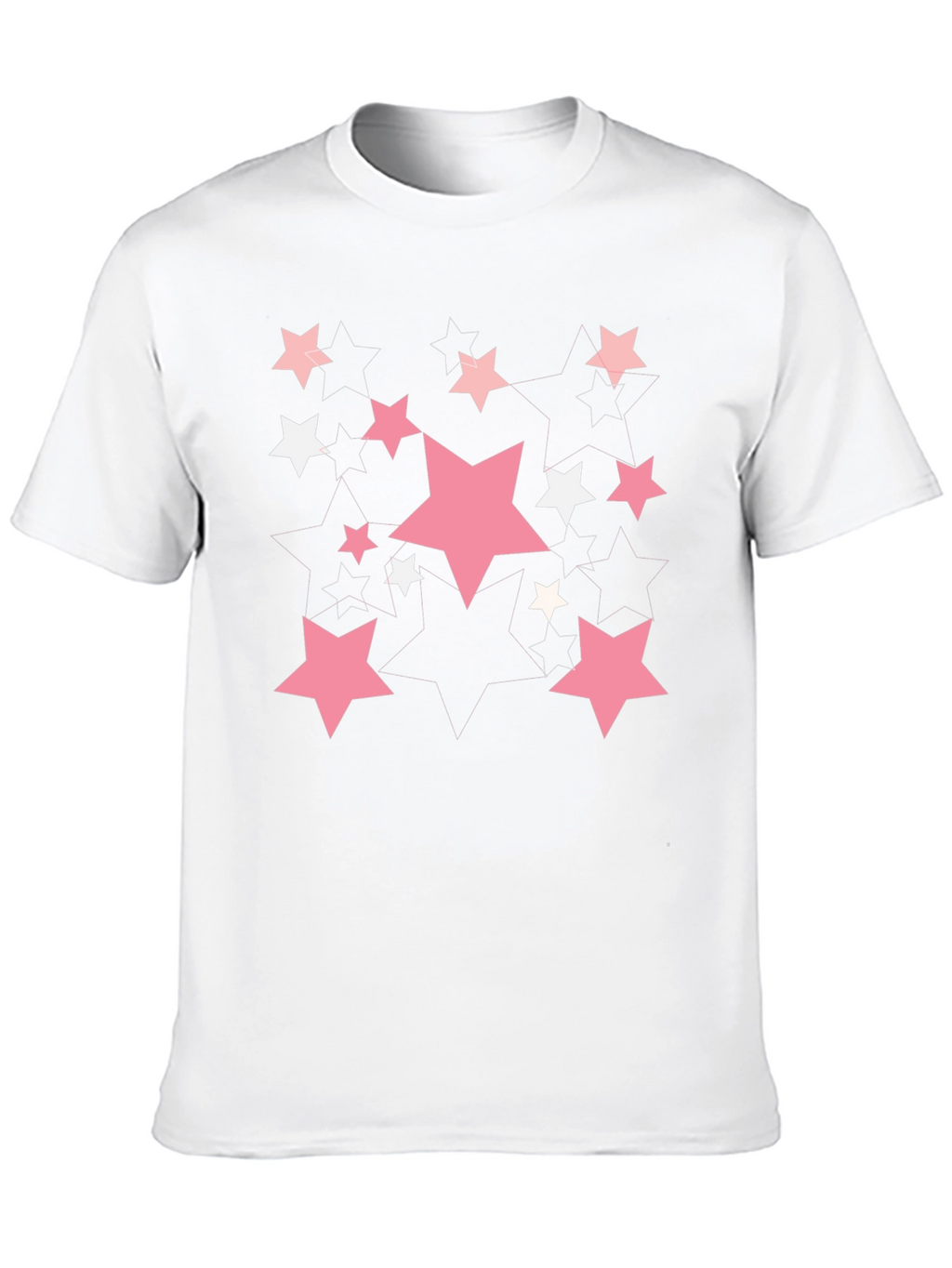 Starry Graphic Print T-Shirt - Casual Black Tee