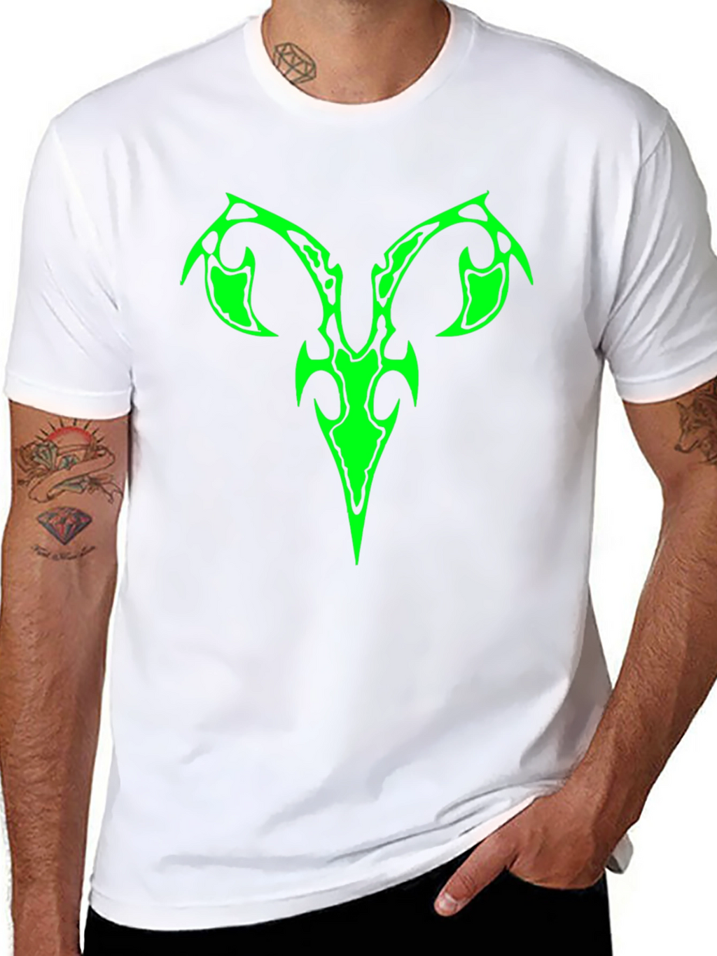 Cool Tribal Ram Graphic Tee - Black