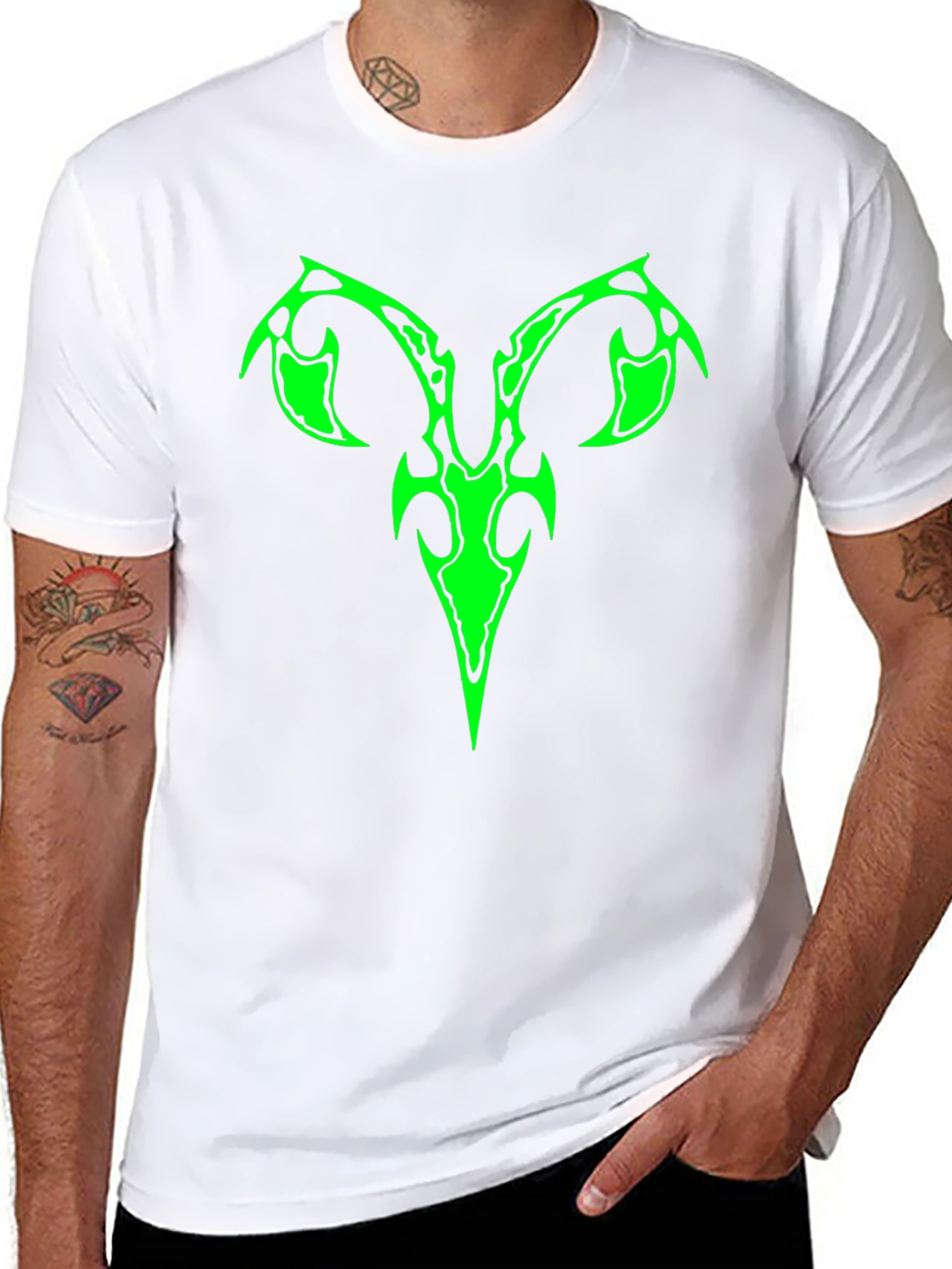 Cool Tribal Ram Graphic Tee - Black