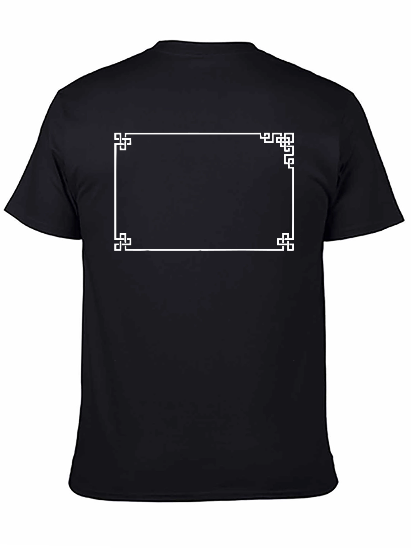 Geometric Border Graphic Tee - Black