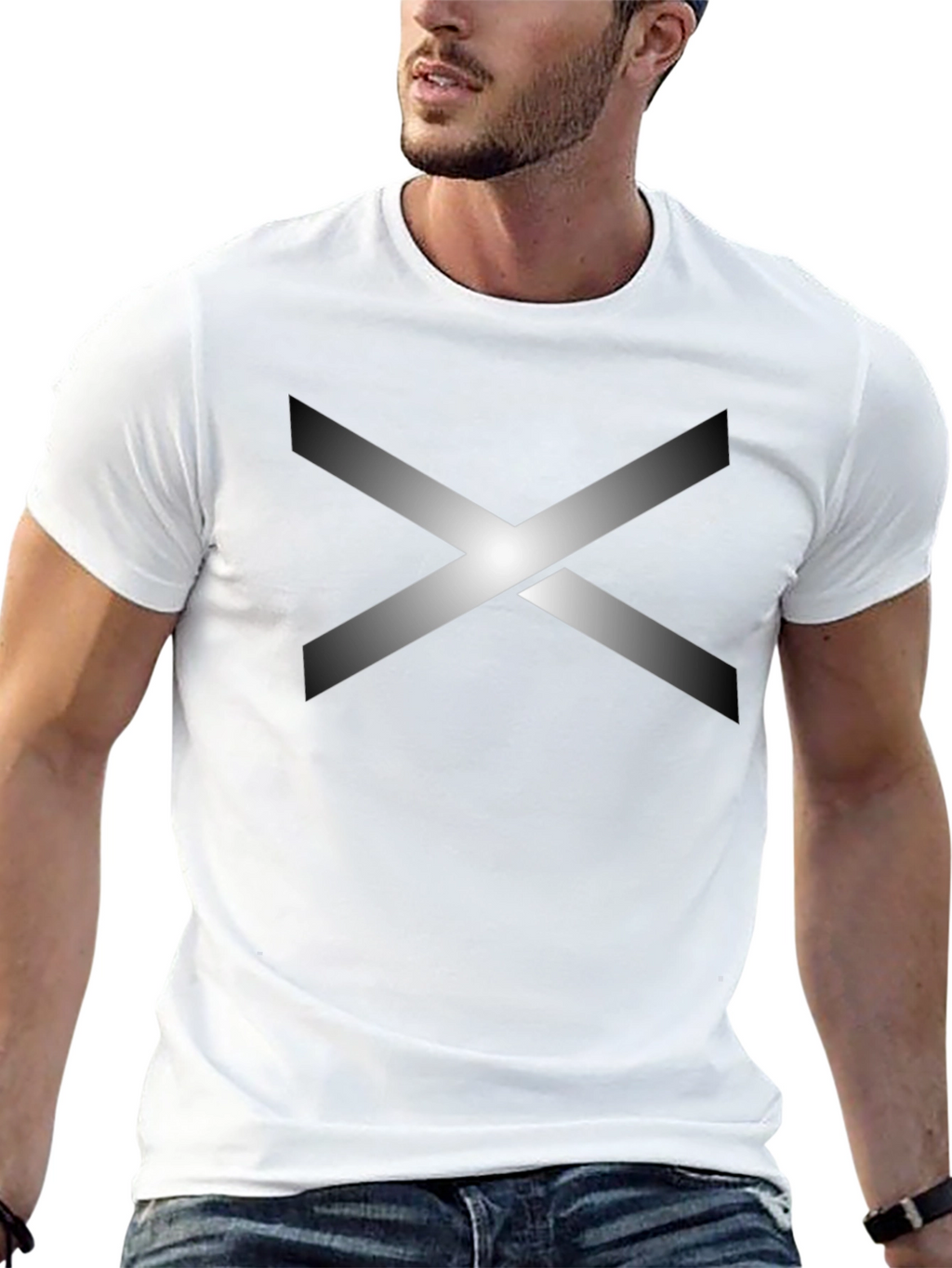 Abstract X Graphic Black Cotton T-Shirt