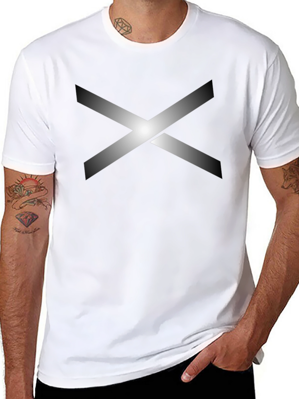 Abstract X Graphic Black Cotton T-Shirt