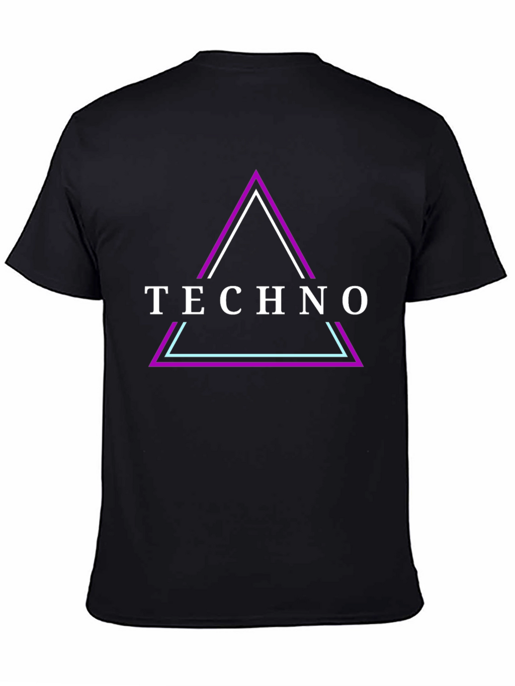 Techno Triangle Graphic T-Shirt - Black