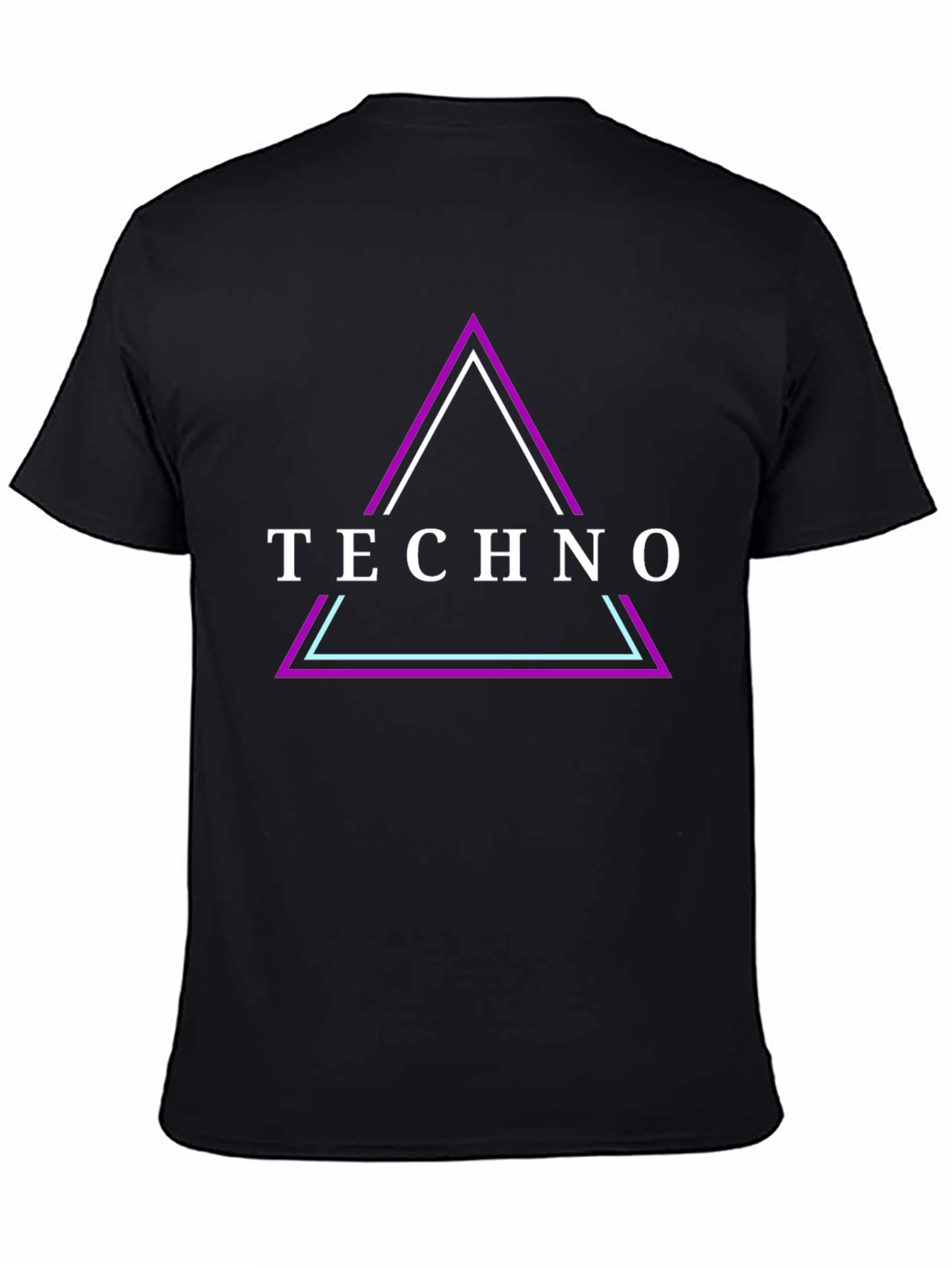 Techno Triangle Graphic T-Shirt - Black