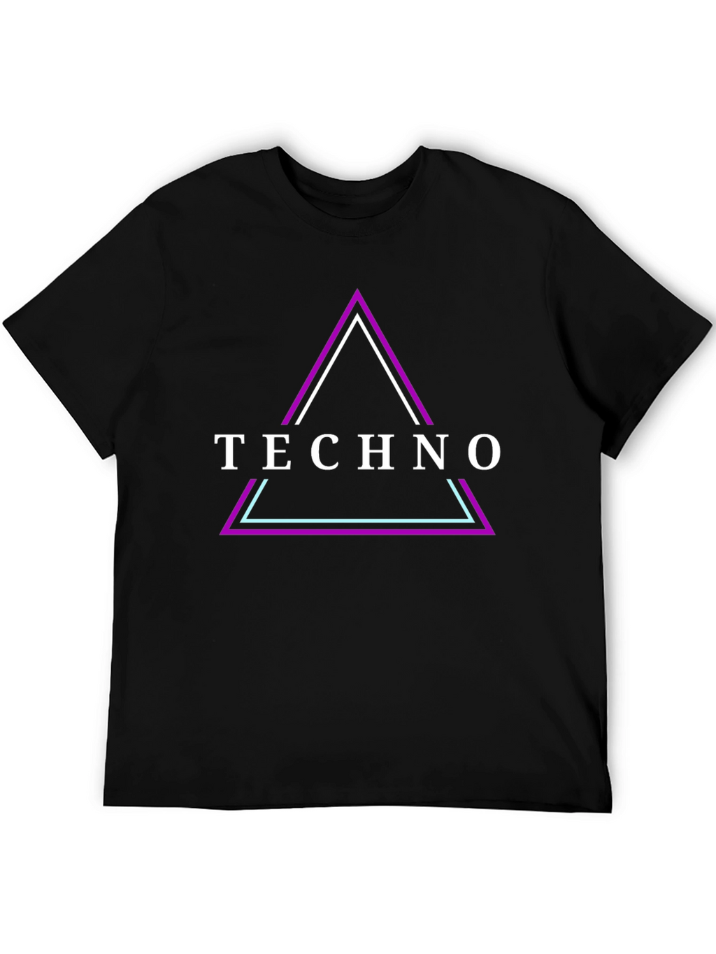 Techno Triangle Graphic T-Shirt - Black