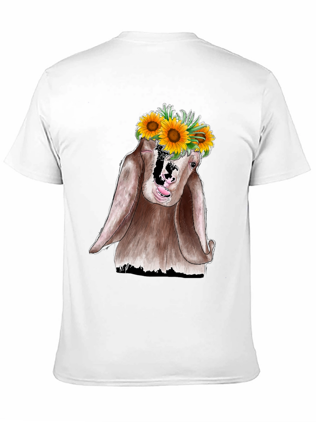 Goat Sunflower Graphic Tee - Unisex Black T-Shirt