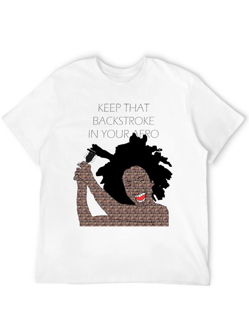 Keep That Backstroke in Your Afro Black T-Shirt