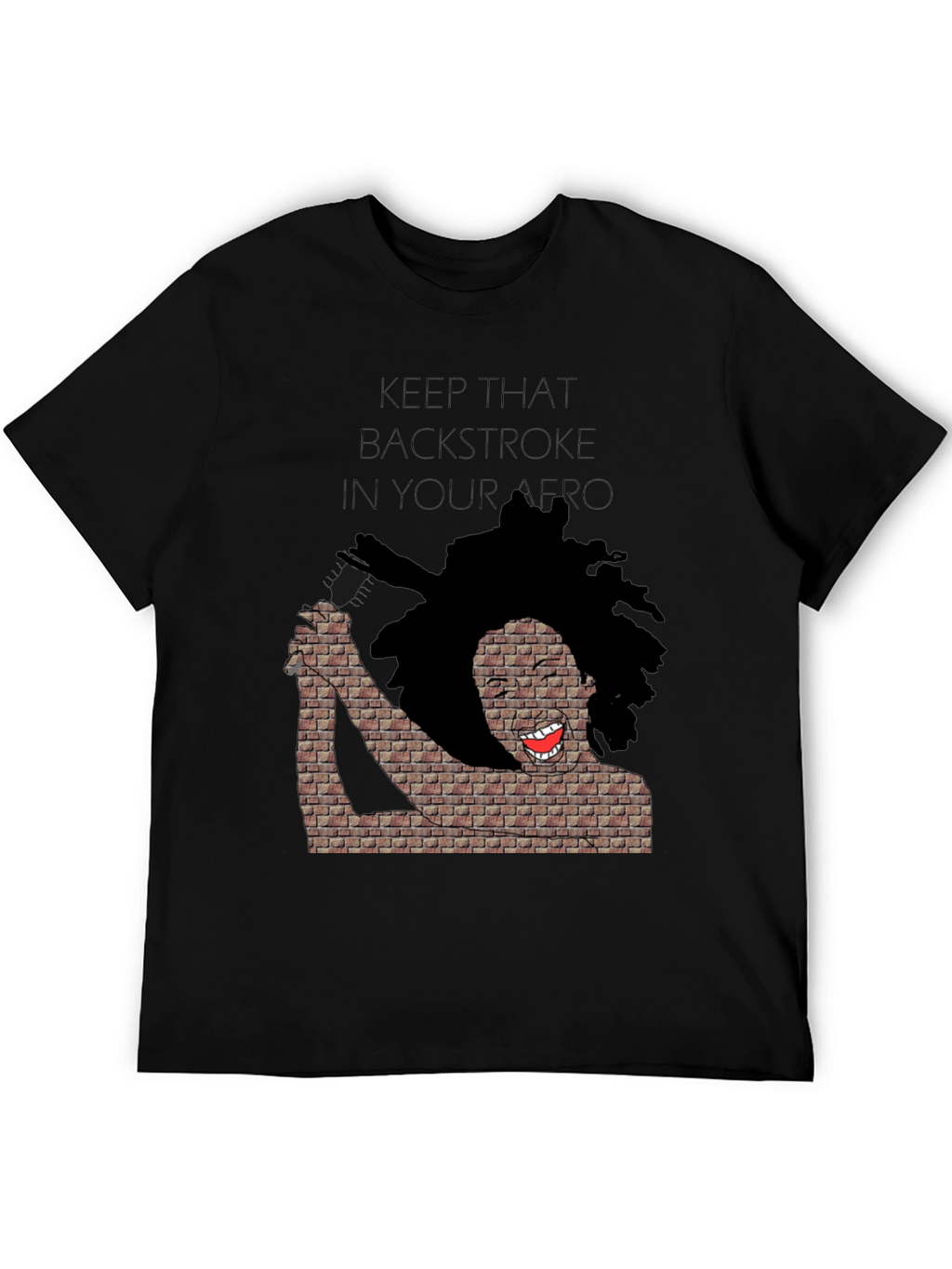 Keep That Backstroke in Your Afro Black T-Shirt