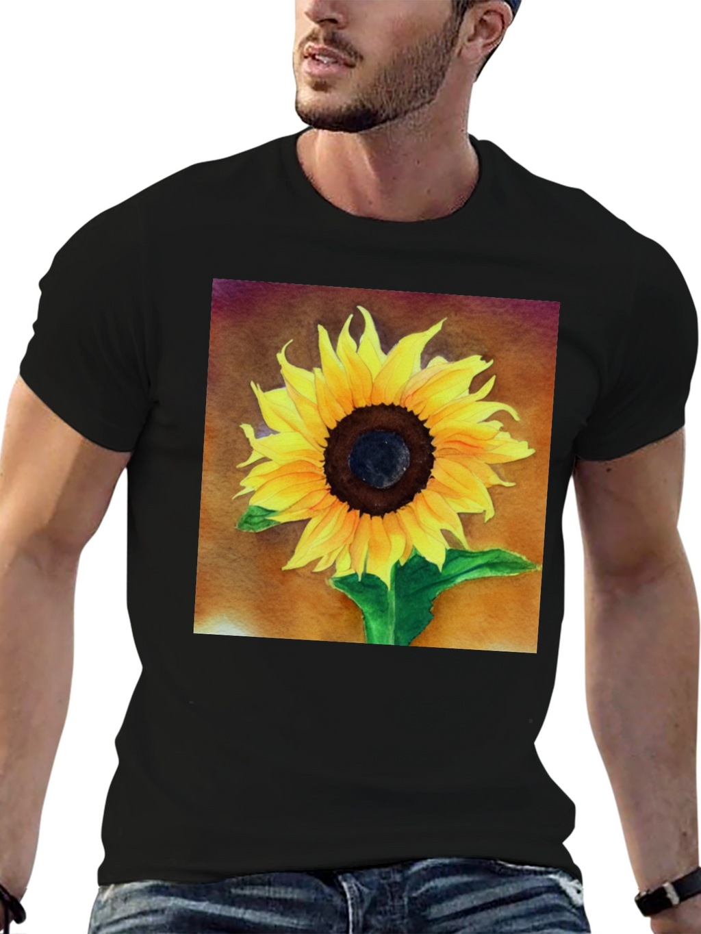 Sunflower Graphic Tee - Bold Floral Design