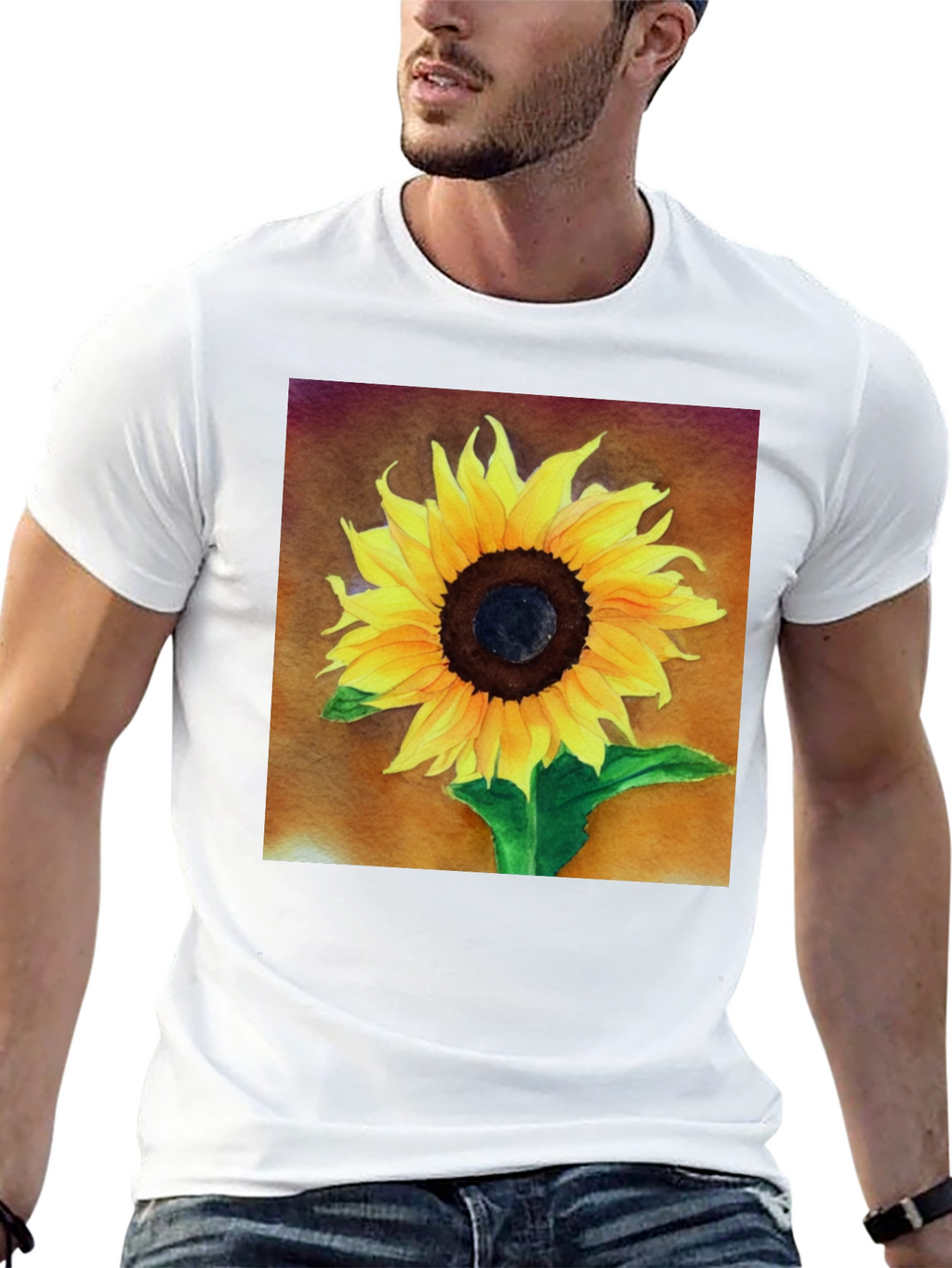 Sunflower Graphic Tee - Bold Floral Design