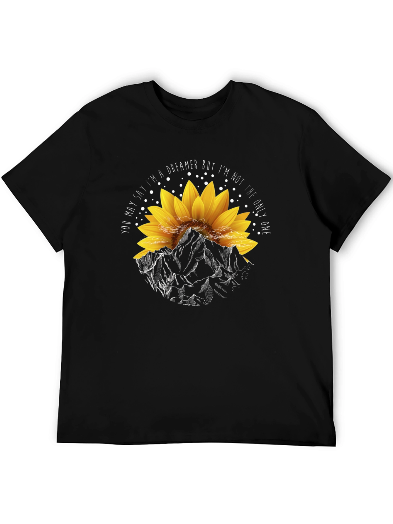 Dreamer Sunflower Mountain Graphic T-Shirt