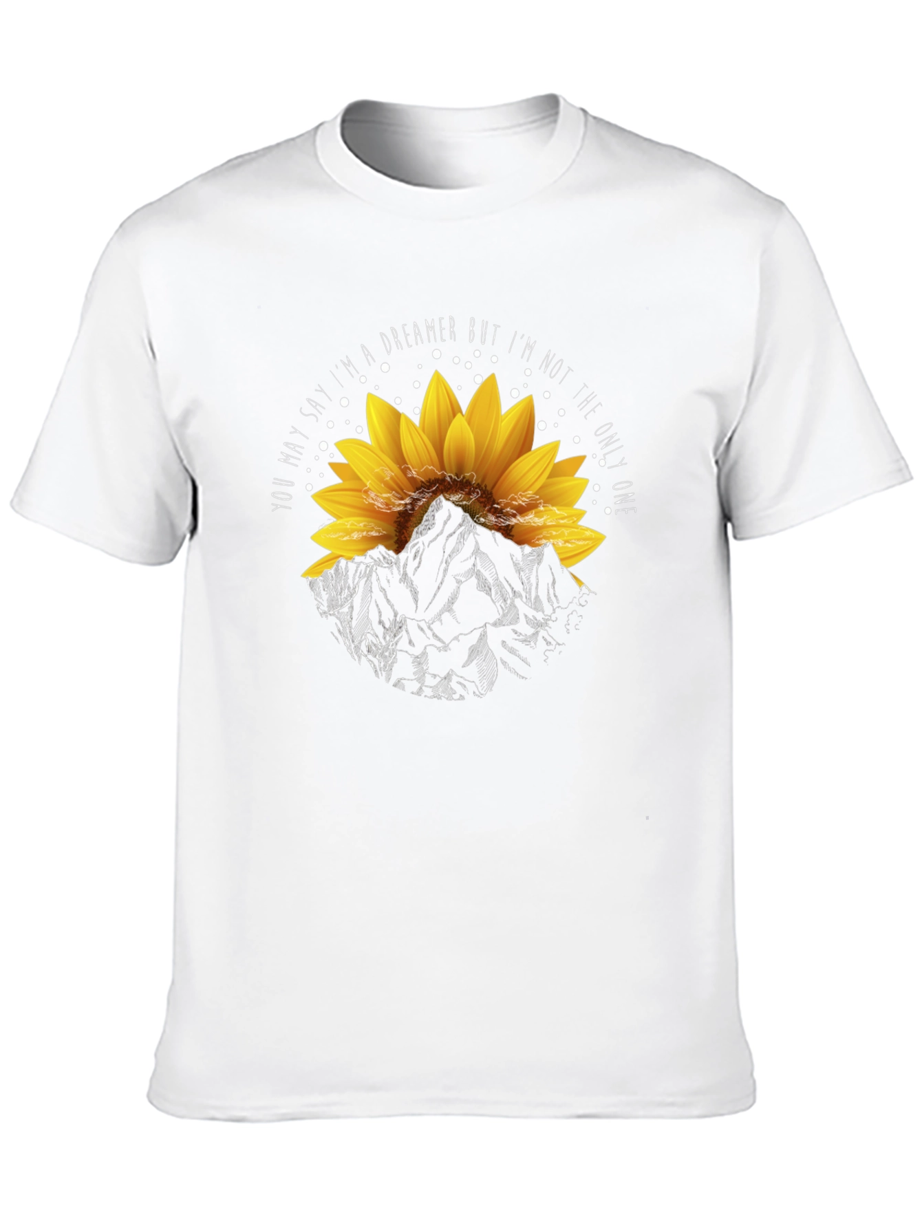 Dreamer Sunflower Mountain Graphic T-Shirt