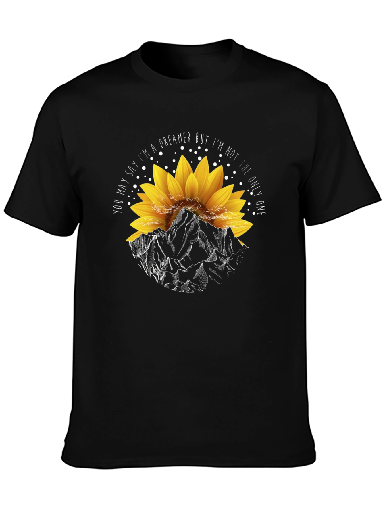 Dreamer Sunflower Mountain Graphic T-Shirt