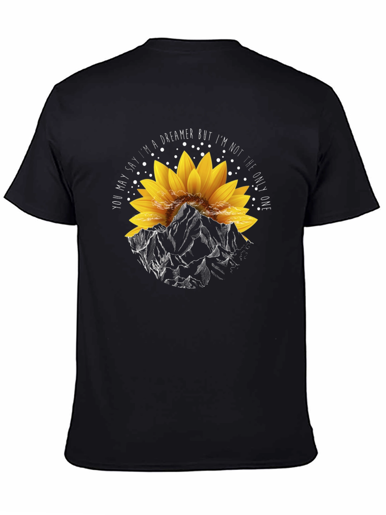 Dreamer Sunflower Mountain Graphic T-Shirt