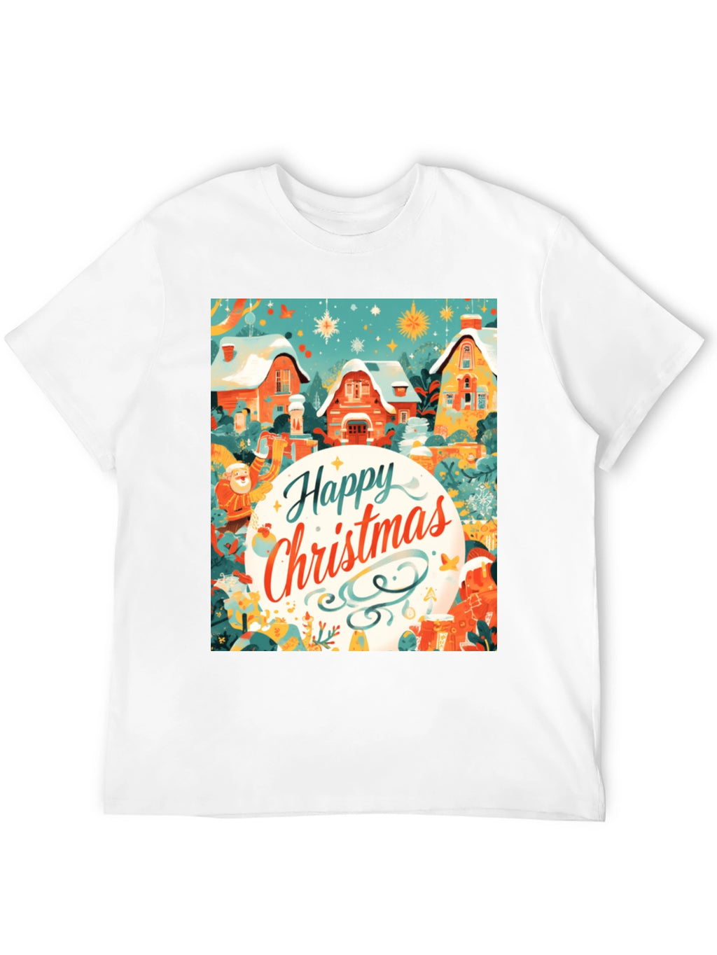 Festive Christmas Village Graphic Tee